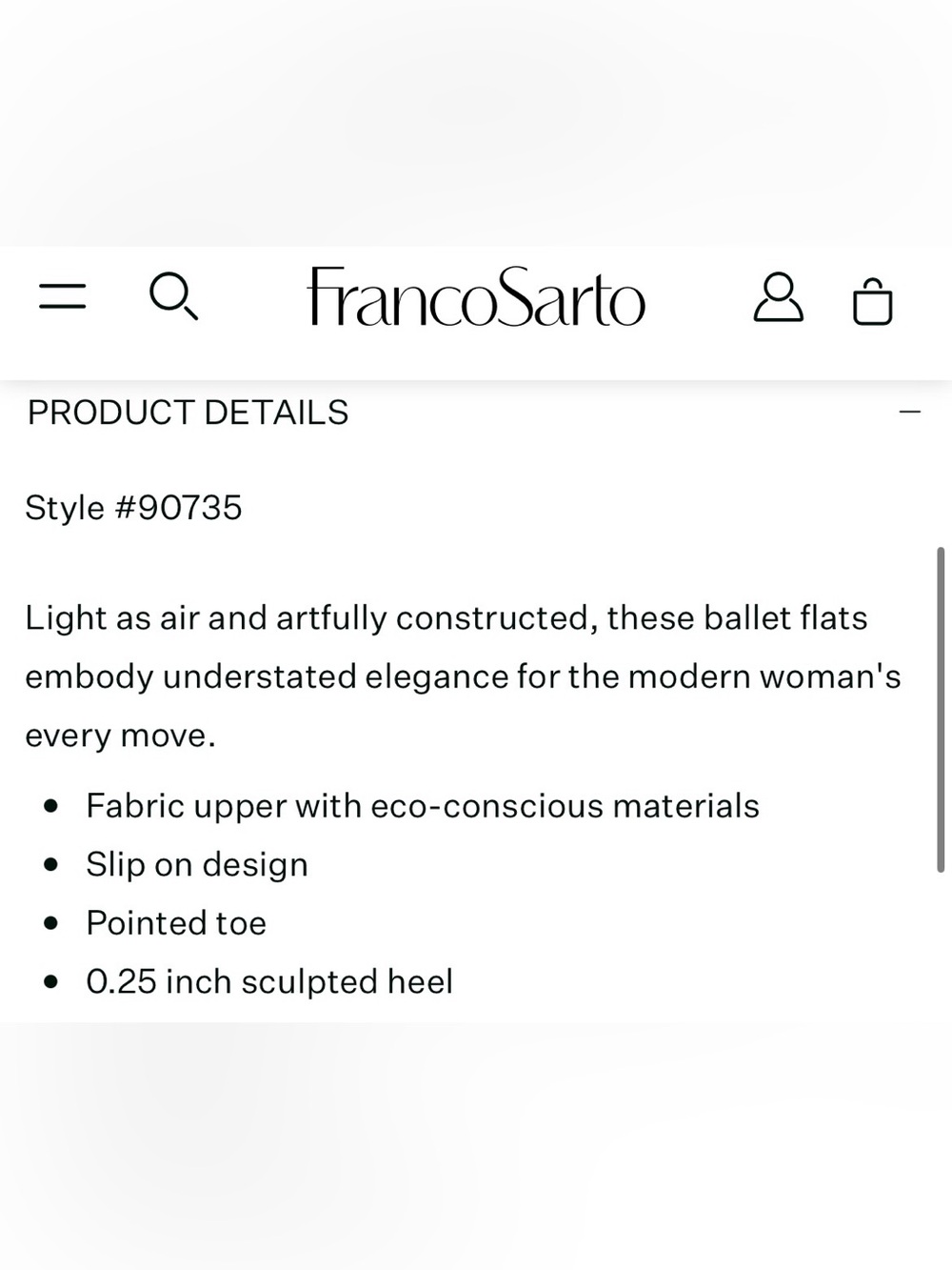 Franco Sarto Brown Sequin Ballet Flat - Picture 4 of 4